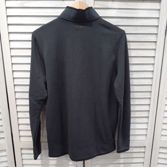 UNDER ARMOUR MENS STORM SWEATER FLEECE HEATHER SNAP MOCK SHIRT BLACK - Picture 3 of 9